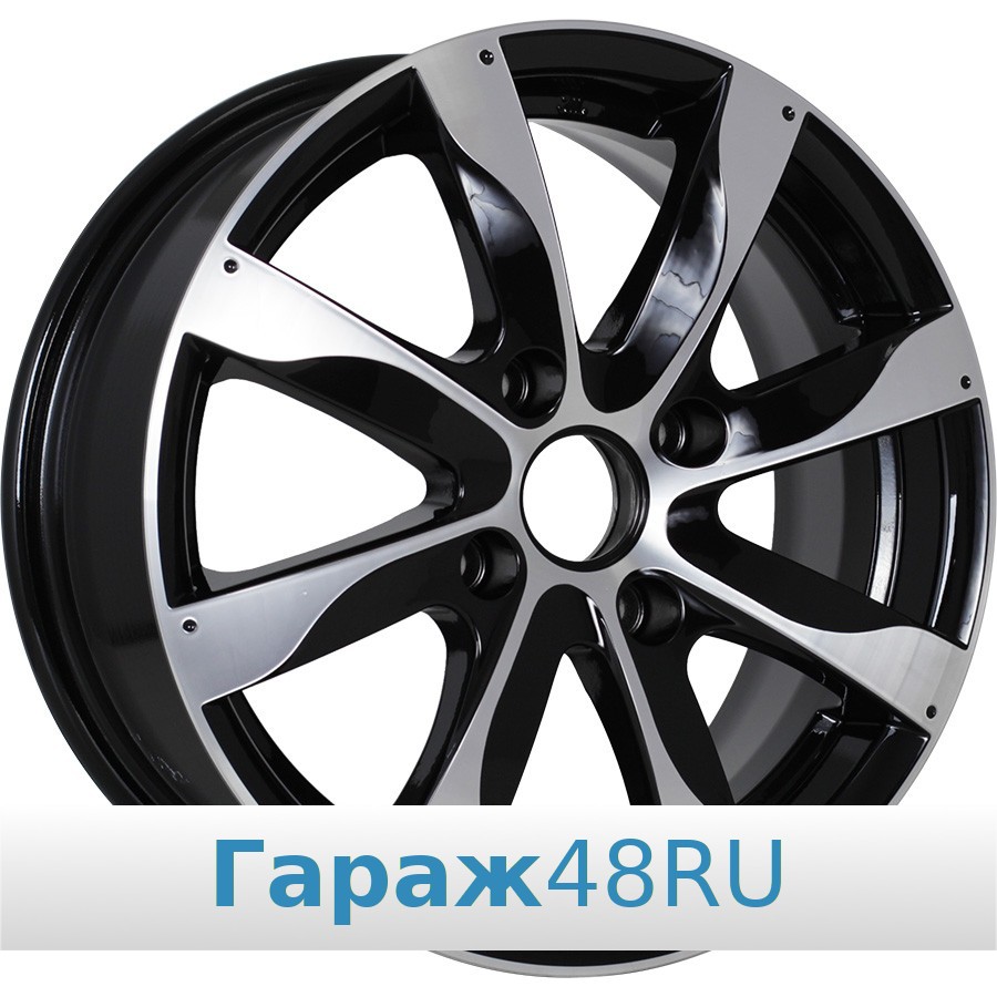 K&amp;K KC480 R14 / 5.5J PCD 4x100 ET 49 ЦО 56.6 Литые Черный глянцевый с полированной лицевой поверхностью